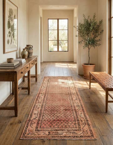 3' 8 x 10' 2 Hand Knotted Ultra Vintage Persian Wool Runner Rug