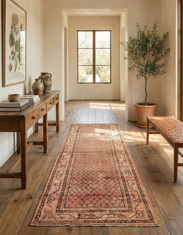 3' 8 x 10' 2 Hand Knotted Ultra Vintage Persian Wool Runner Rug