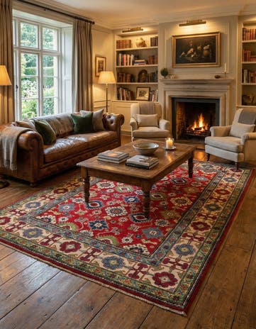5' 7 x 8' Hand Knotted Kazak Rug
