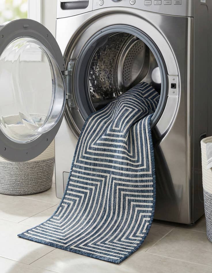 Detail image of 2' x 5' 3  Washable Modern Indoor / Outdoor Runner Rug