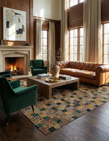8' x 9' 10 Cowhide - Patchwork Rug