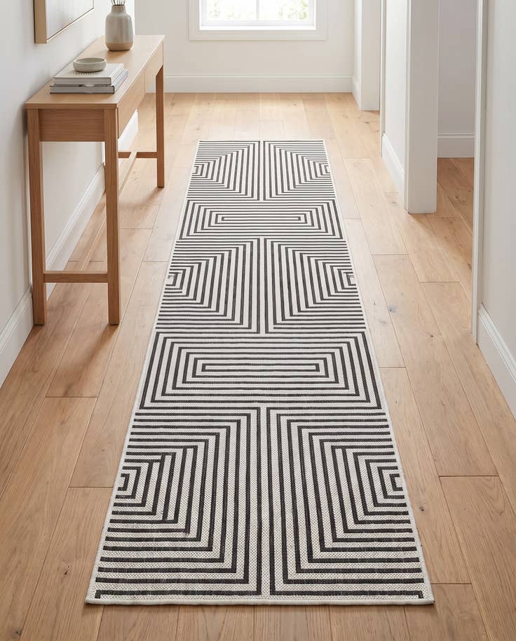 Detail image of 2' x 8' Easy-Clean Modern Indoor / Outdoor Runner Rug