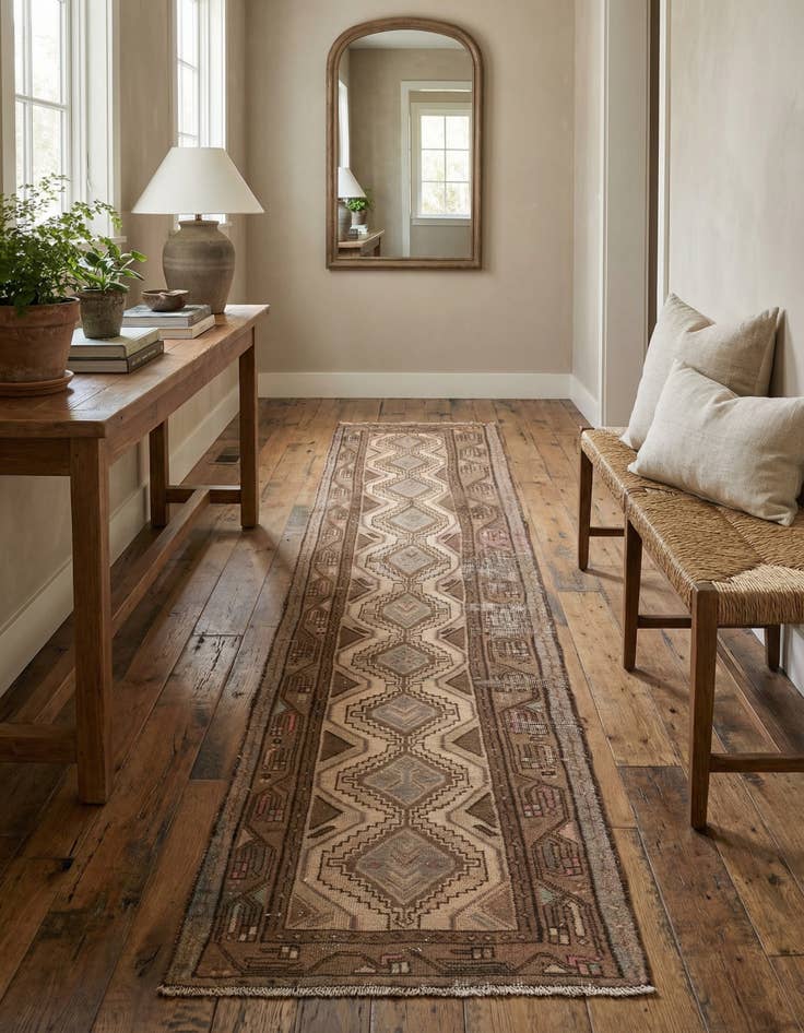 Detail image of 2' 6 x 9' 10  Hand Knotted Ultra Vintage Persian Wool Runner Rug