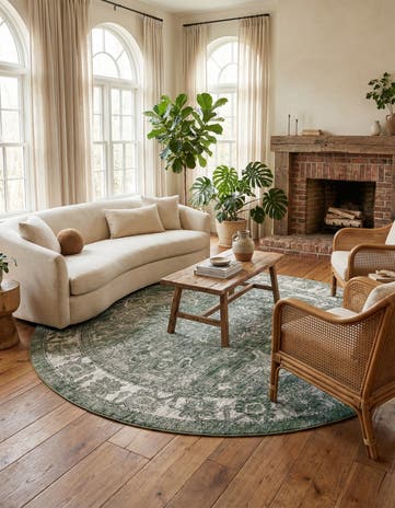 Green Isabella Round Rug