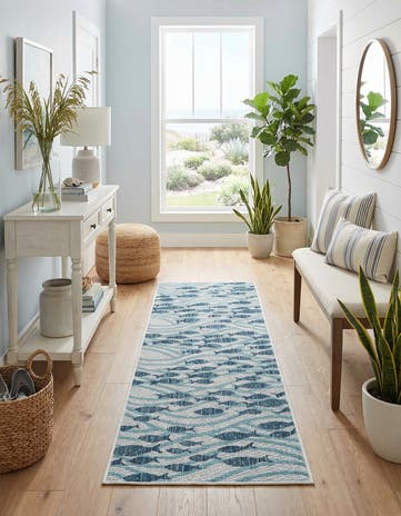 2' x 8' Easy-Clean Coastal Indoor / Outdoor Runner Rug