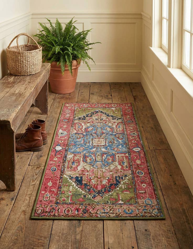 Detail image of 2' x 4' Easy-Clean Traditional Indoor / Outdoor Runner Rug