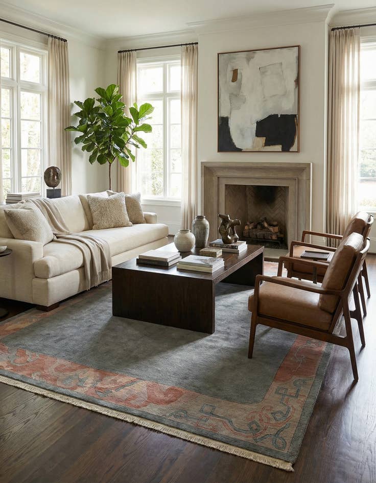 Detail image of 8' 5 x 11' 7  Hand Knotted Tibet Wool Rug