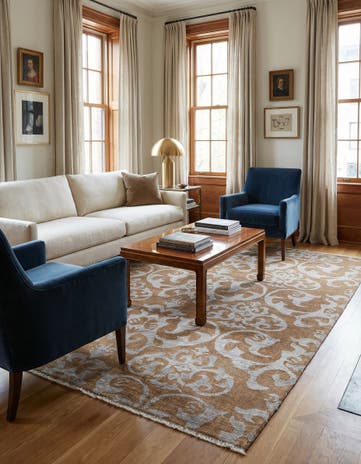 7' 6 x 9' 8 Hand Knotted Luna Wool Rug