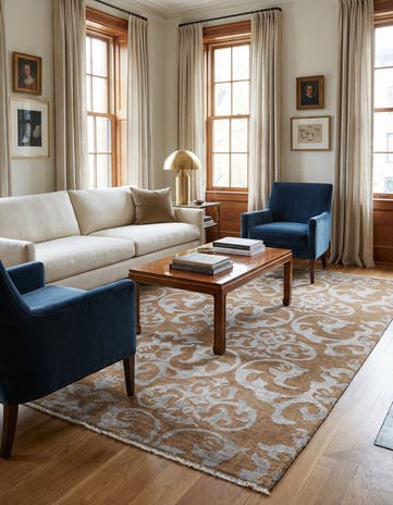 7' 6 x 9' 8 Hand Knotted Luna Wool Rug