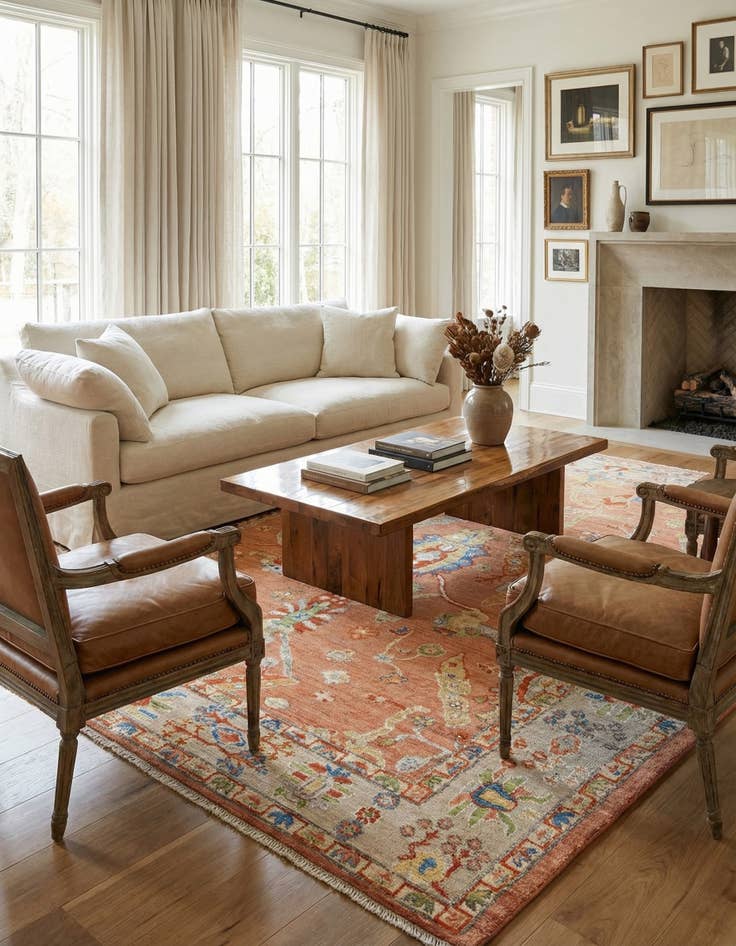 Detail image of 9' 9 x 11' 8  Hand Knotted Oushak Rug