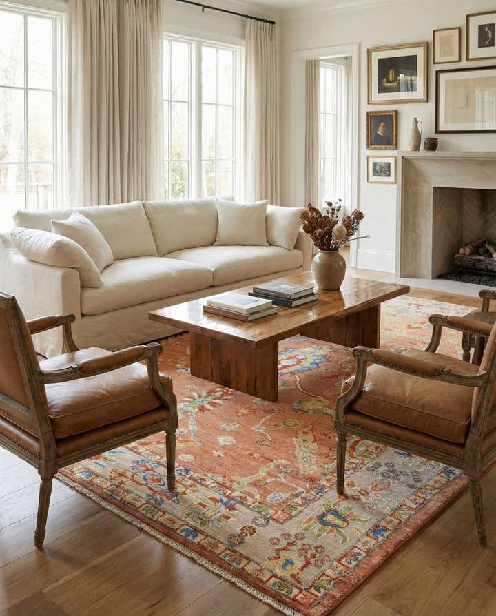 9' 9 x 11' 8 Hand Knotted Oushak Rug