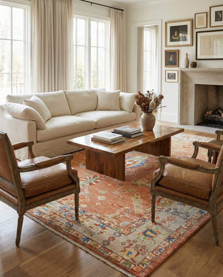 Detail image of 9' 9 x 11' 8 Hand Knotted Oushak Rug