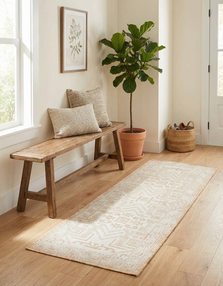 Detail image of 2' x 6'  Washable Aztec Indoor / Outdoor Runner Rug