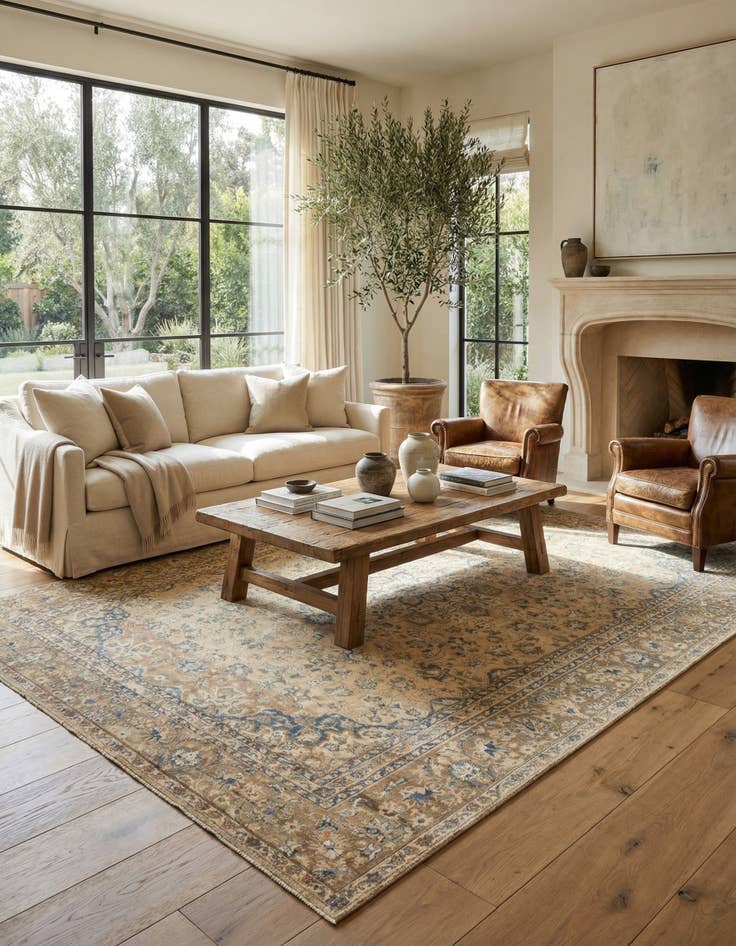 Detail image of 9' 3 x 12' 4  Hand Knotted Ultra Vintage Persian Wool Rug