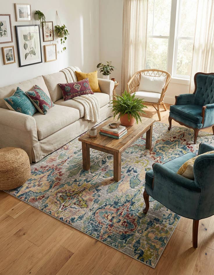 Detail image of  6' x 6' Charleston Square Rug