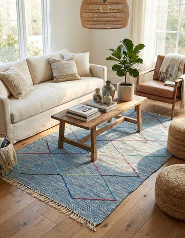 4' 9 x 7' 9 Hand Knotted Moroccan Wool Rug
