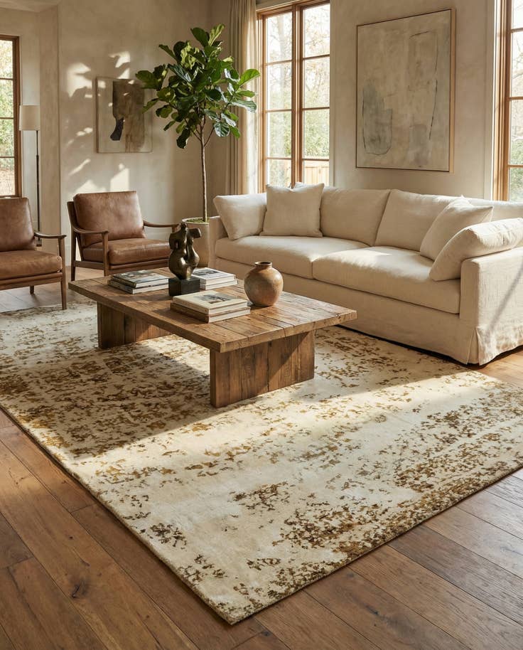 Detail image of 7' 4 x 11' Hand Knotted Ultra Vintage Persian Wool Rug