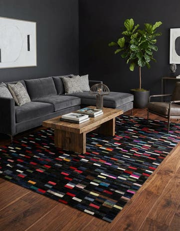 5' 3 x 8' Cowhide - Patchwork Rug