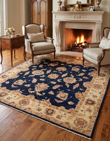 5' 9 x 5' 10 Hand Knotted Ziegler Square Rug