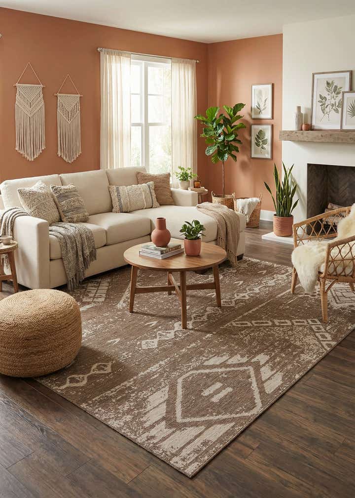 10' x 13' Easy-Clean Bohemian Indoor / Outdoor Rug