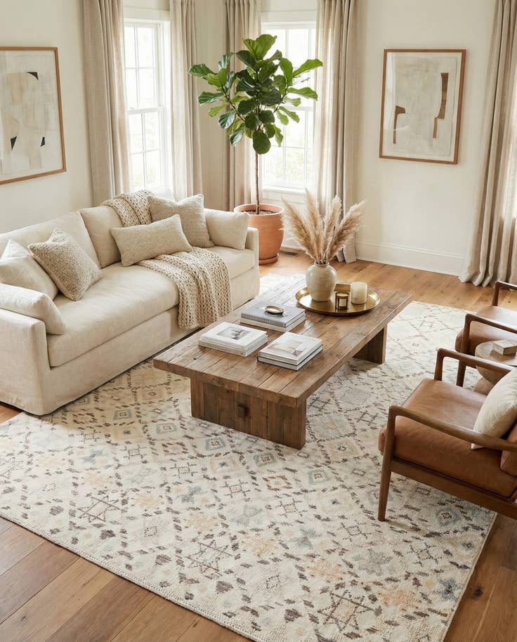 Detail image of 7' 10 x 10' 2 Hand Knotted Moroccan Wool Rug