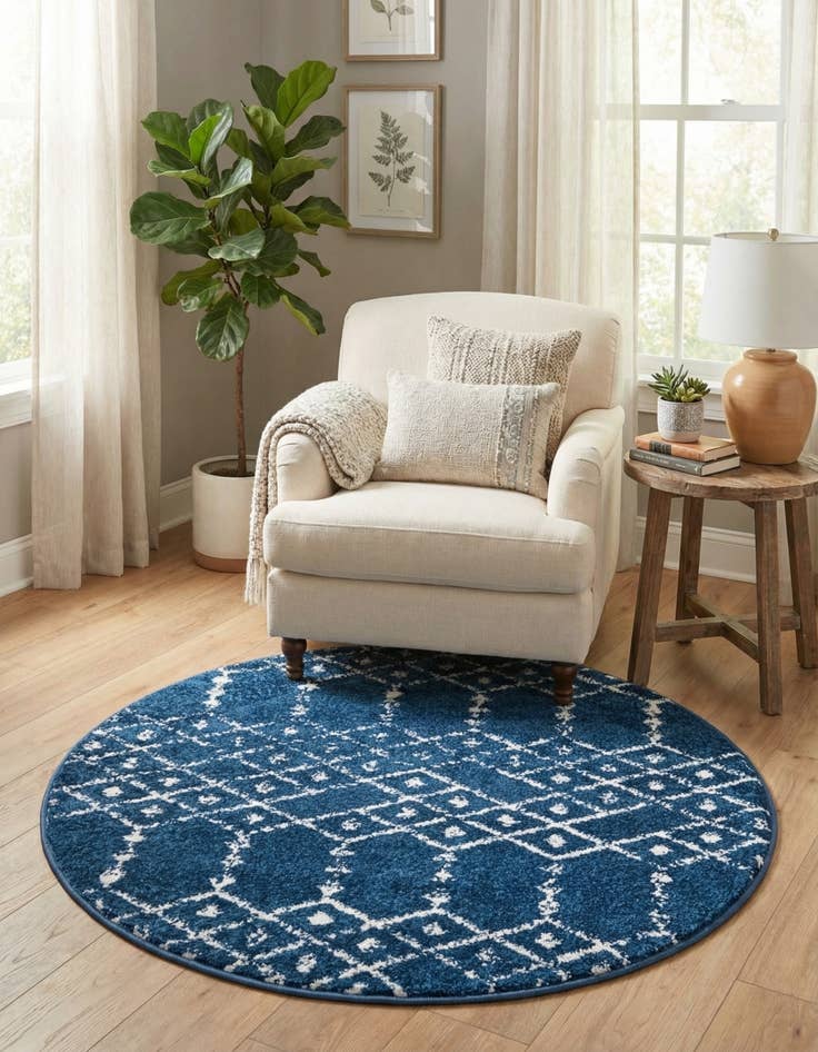Detail image of  3' x 3' Paxon Trellis Round Rug