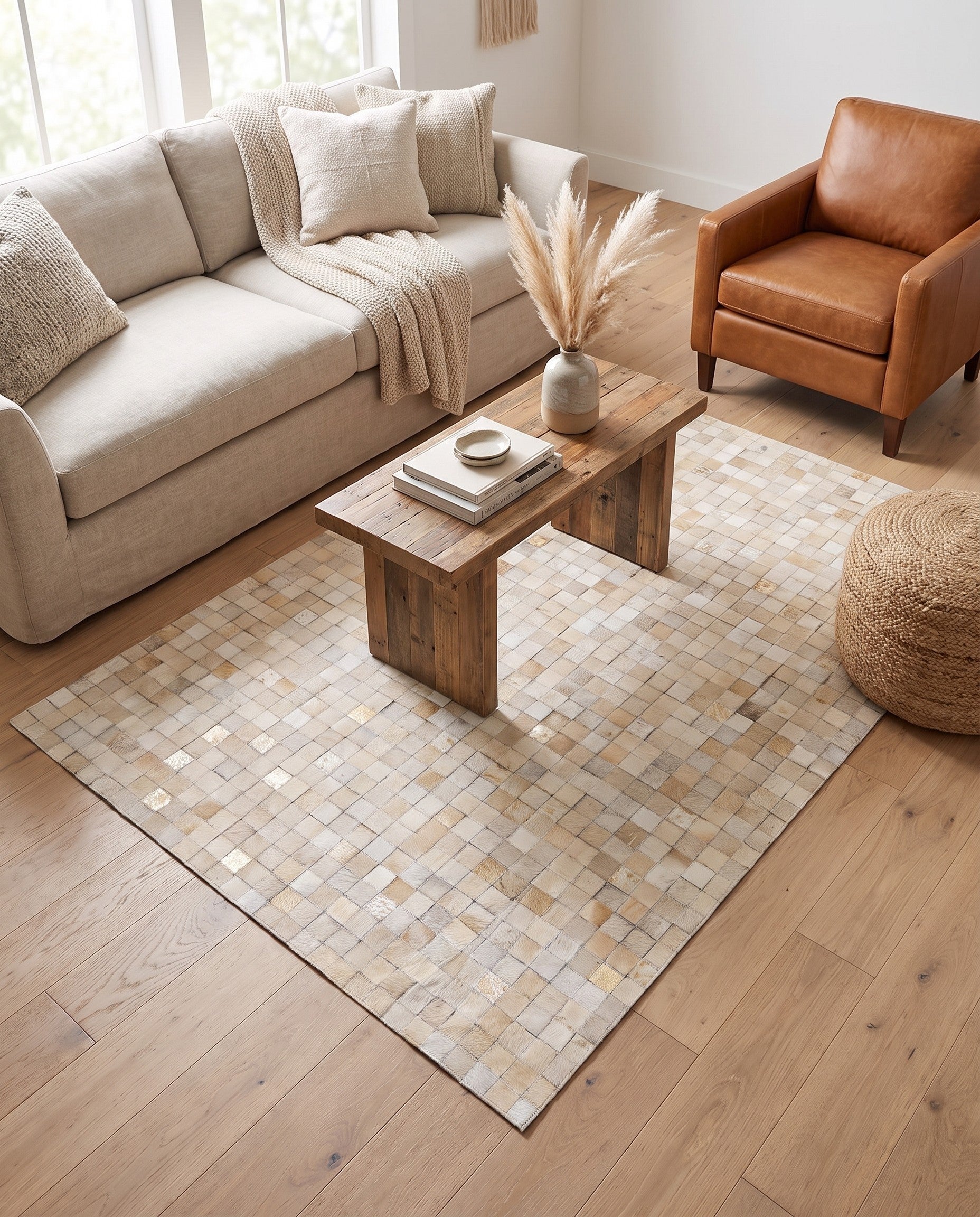 4' x 5' 7 Cowhide Stocks Rug