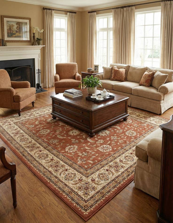 Detail image of 10' x 10' Classic Agra Square Rug