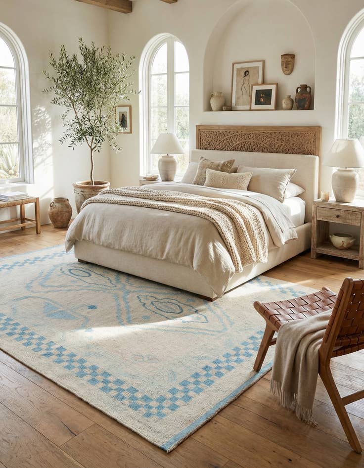 Detail image of  8' x 10' 1  Hand Knotted Moroccan Wool Rug