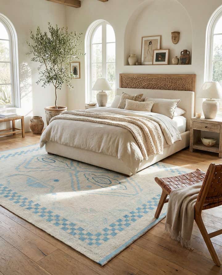 8' x 10' 1 Hand Knotted Moroccan Wool Rug