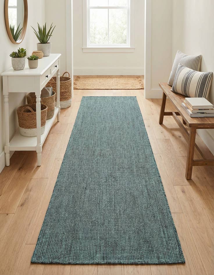 Detail image of 2' 7 x 12'  Washable Solid Indoor / Outdoor Runner Rug
