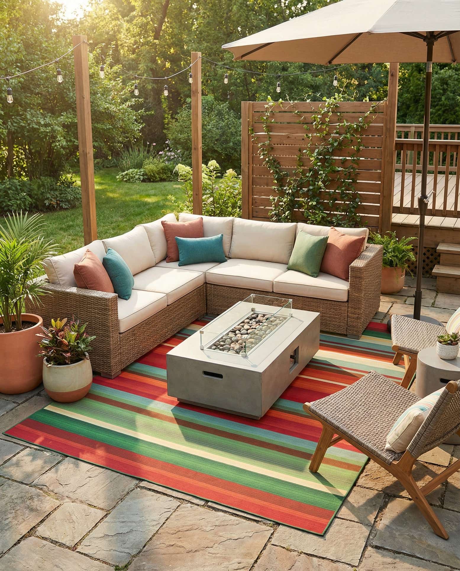 7' 10 x 11' Easy-Clean Modern Indoor / Outdoor Rug
