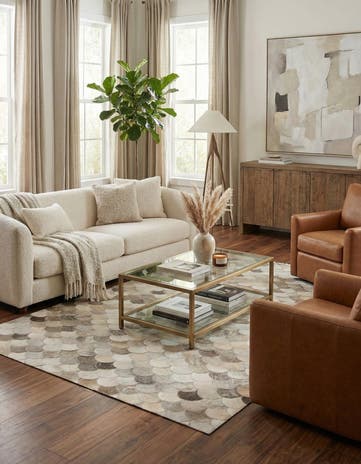 4' 8 x 6' 7 Cowhide Rug