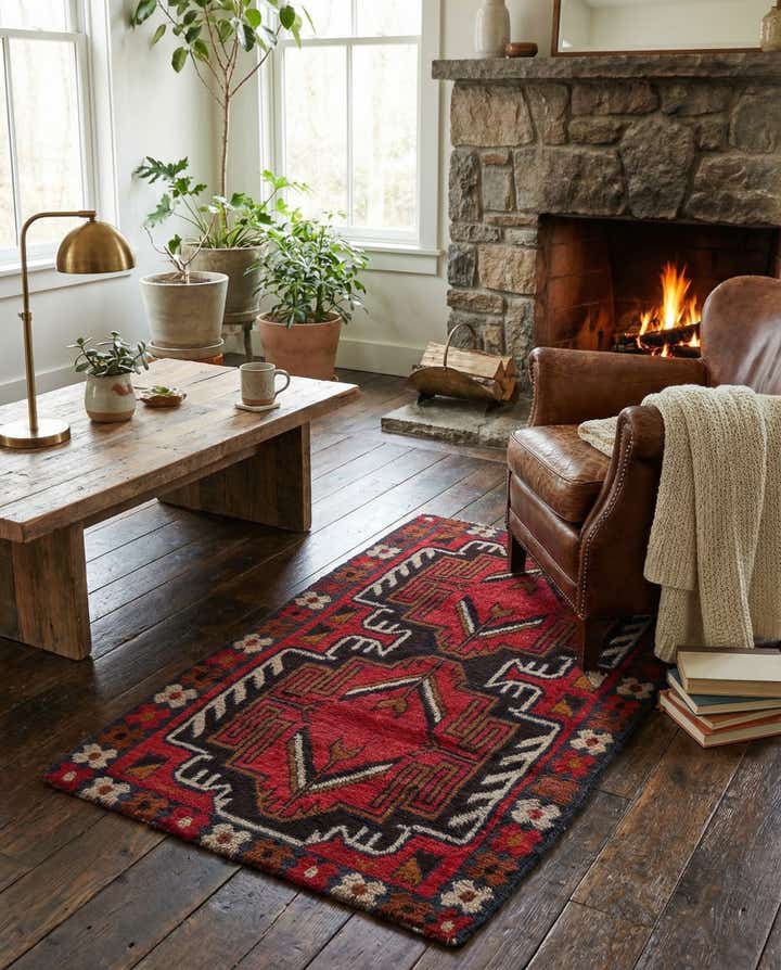 2' 9 x 4' 9 Hand Knotted Balouch Persian Wool Rug