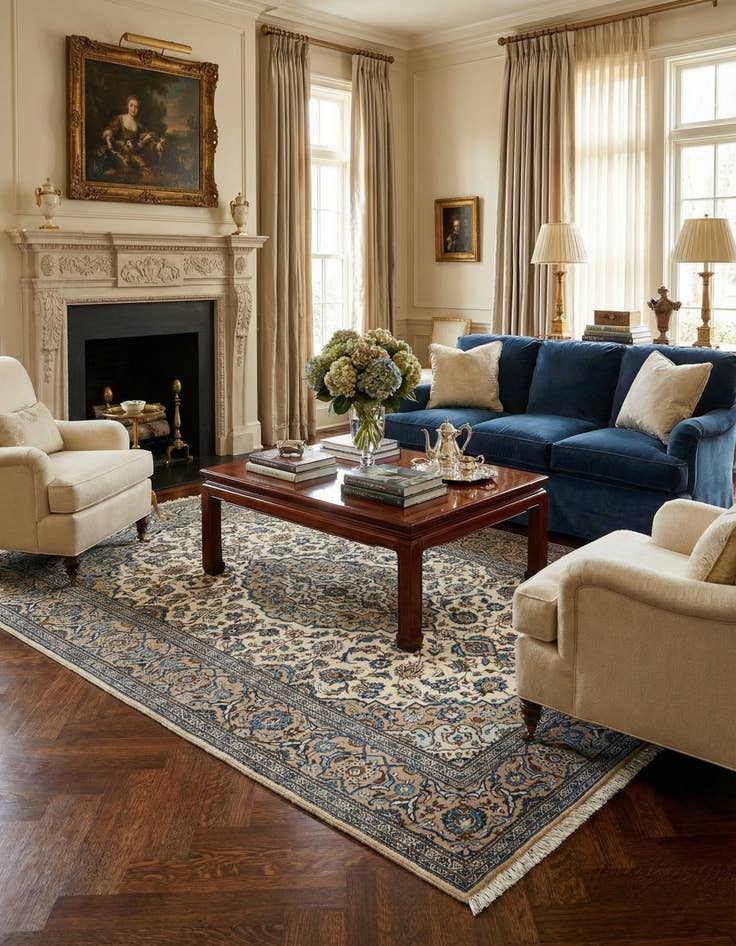 Detail image of 6' 6 x 10' 2 Kerman Wool Rug