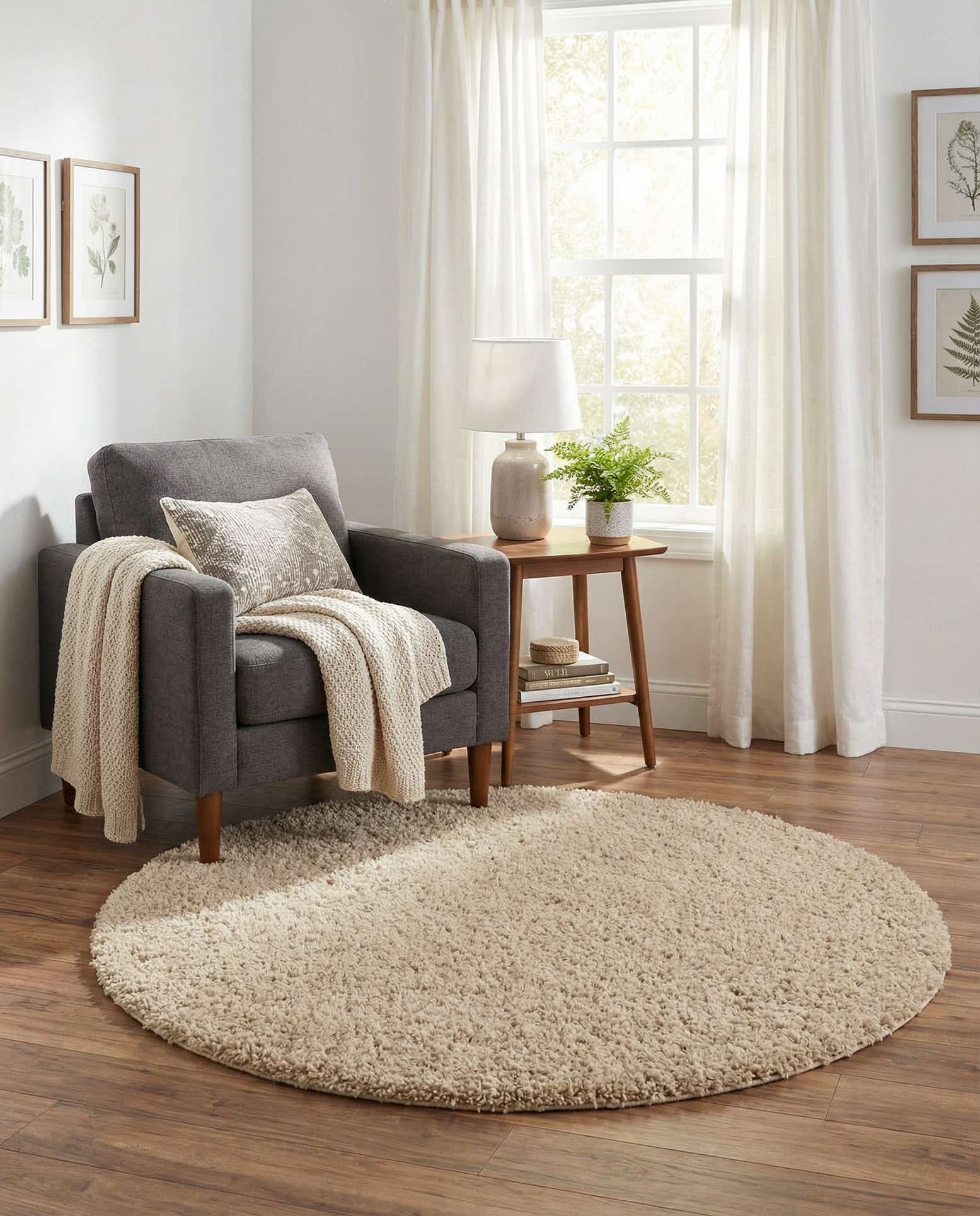 4' x 4' Zermatt Shag Round Rug