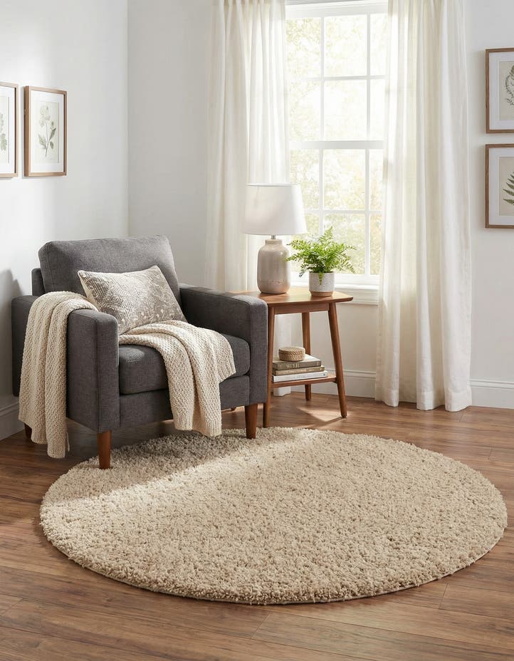 4' x 4' Zermatt Shag Round Rug