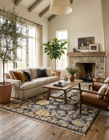 8' 3 x 10' 3 Hand Knotted Oushak Wool Rug
