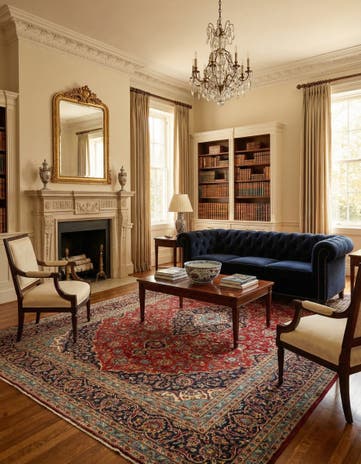 9' 5 x 12' 10 Hand Knotted Kashan Persian Wool Rug