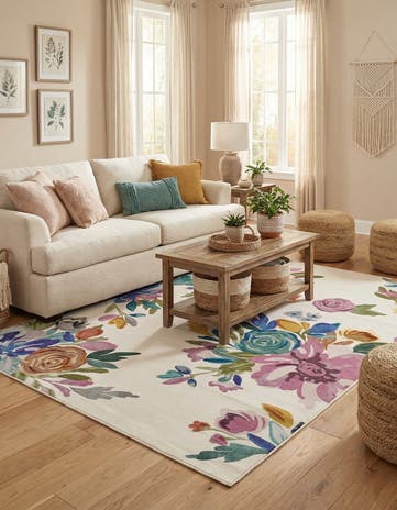 Ivory Blossom Rug
