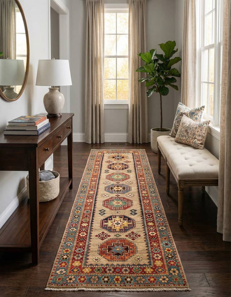 Detail image of 2' 9 x 9' 8  Hand Knotted Kazak Runner Rug