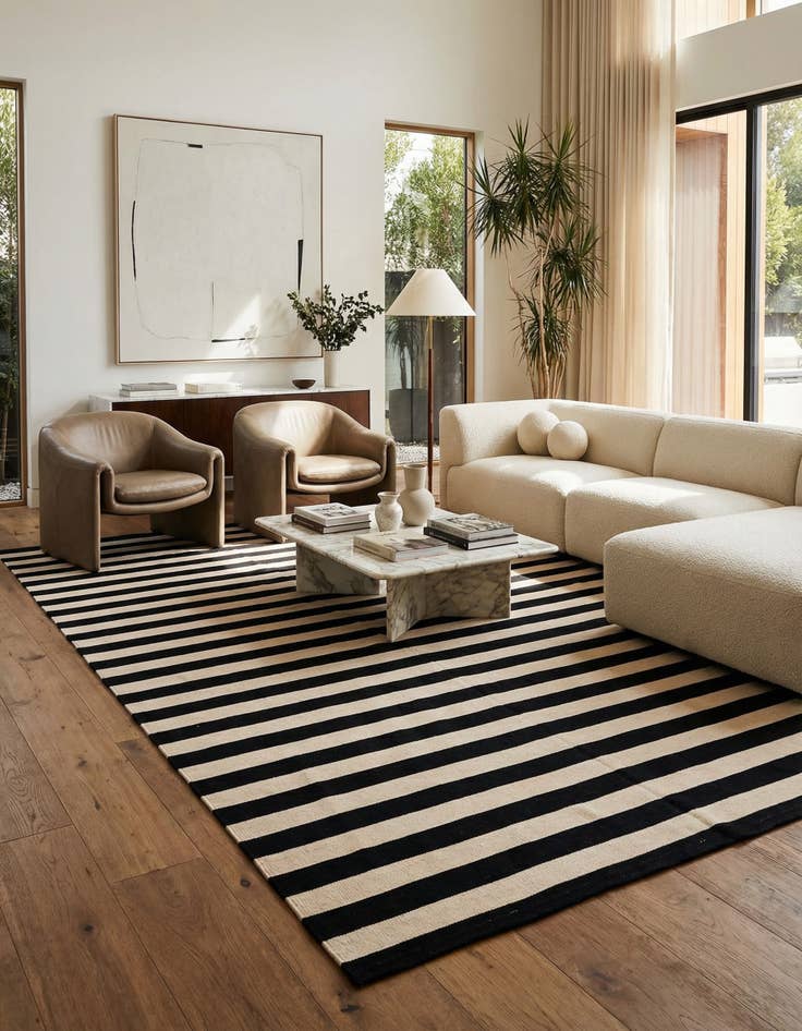 Detail image of 6' 9 x 9' 11  Hand Woven Kilim Modern Wool Rug