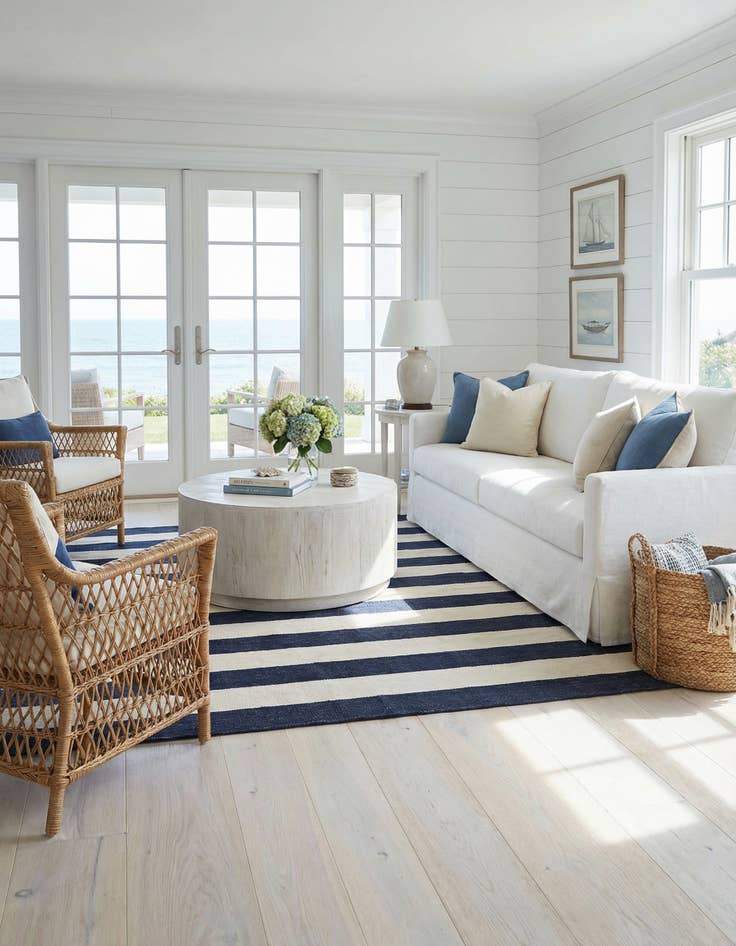 Detail image of 7' 10 x 7' 10  Hand Woven Jill Zarin Hamptons Square Rug