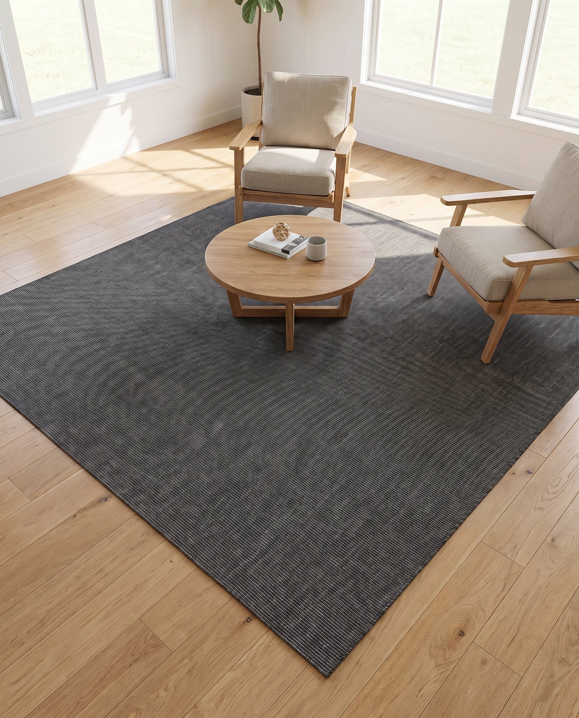 7' 10 x 7' 10 Easy-Clean Solid Indoor / Outdoor Square Rug