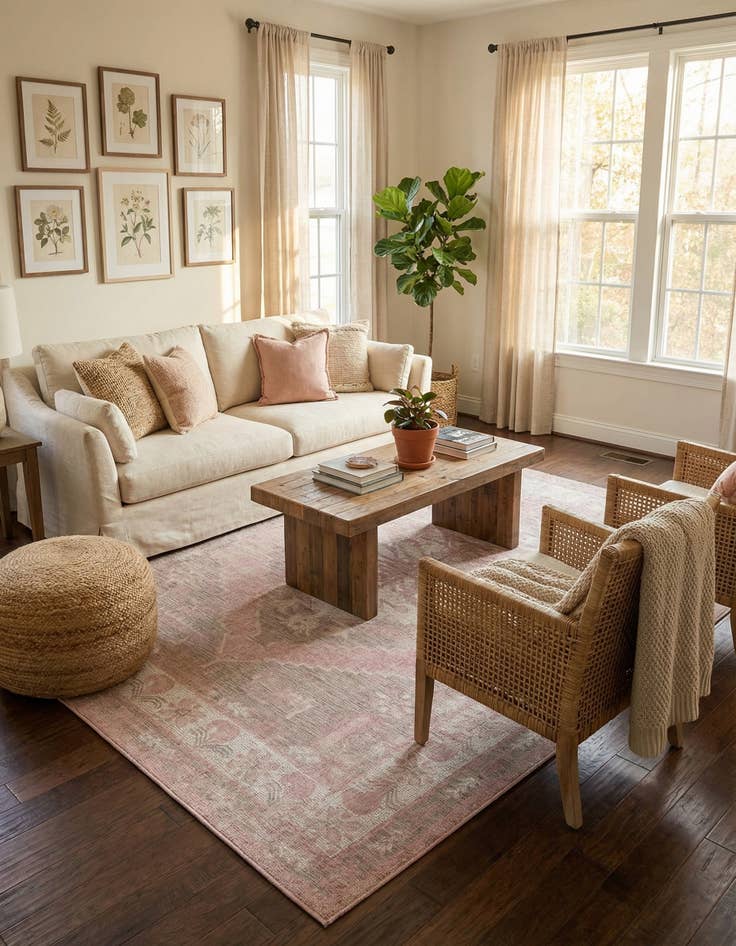 Detail image of  7' x 10'  Washable Traditional Indoor / Outdoor Rug