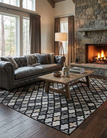 8' 1 x 9' 11 Cowhide - Patchwork Rug