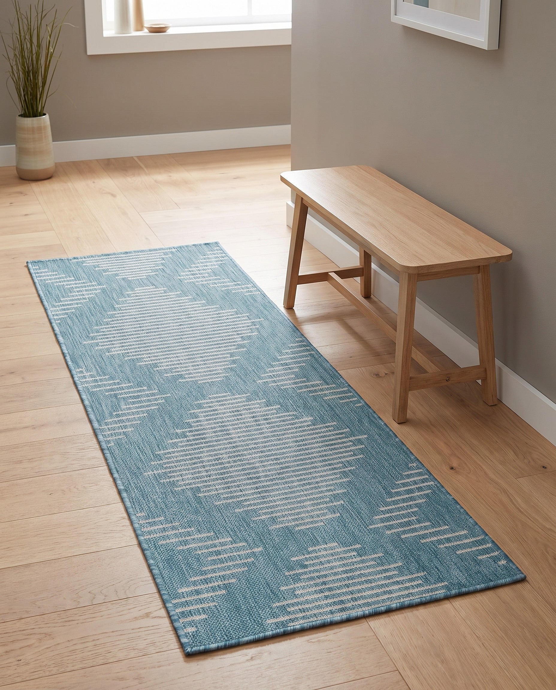 2' x 5' 3 Easy-Clean Modern Indoor / Outdoor Runner Rug