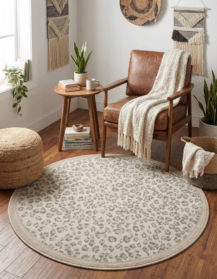 Detail image of 3' x 3' Safari Round Rug