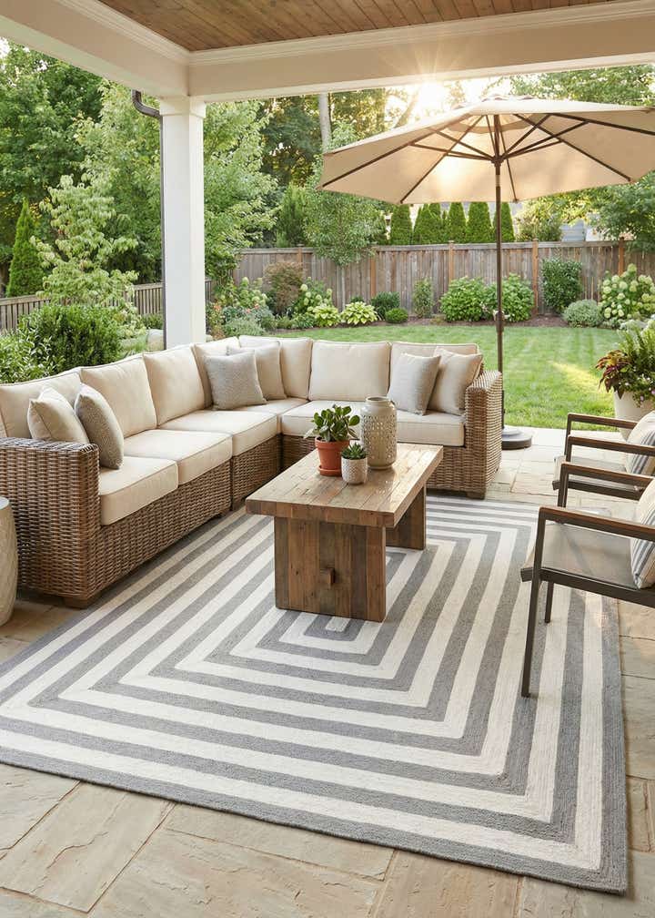 9' x 12' Easy-Clean Eco Verse Washable Indoor / Outdoor Rug