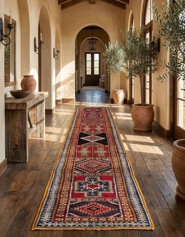 3' 8 x 17' Hand Knotted Moroccan Wool Runner Rug